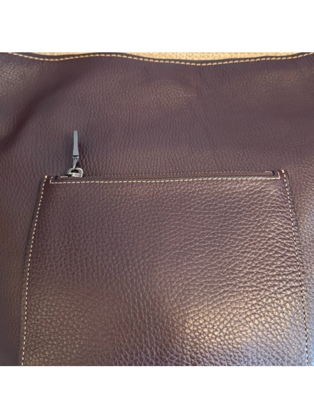 Coach Pebbled Leather Duffle Shoulder Bag (50115) Deep Plum - Picture 7 of 15